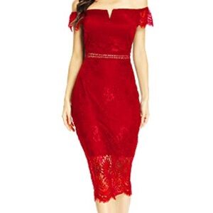 Elegant Red Lace Dress